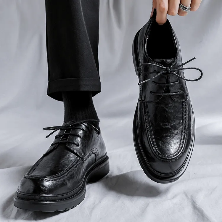 CATIA SELI秋季休闲皮鞋商务正装英伦风大头鞋子男士高级感真皮