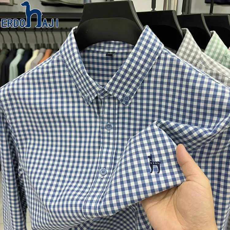 奥特莱斯撤柜丨官方正品秋冬季新款长袖衬衫男士时尚休闲格纹衬衣