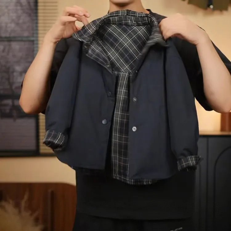 双面穿男童女童2025秋冬新款中大小童上衣球格子衬衫棉衣外套爆款