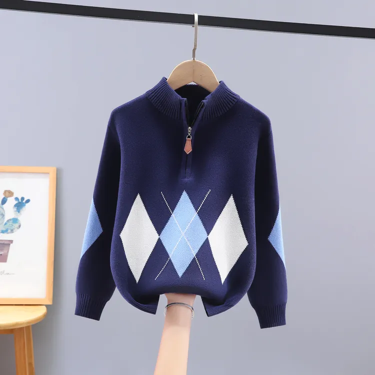 史努比男童毛衣2025秋冬新款中大童针织衫加绒加厚儿童纯棉打底衫