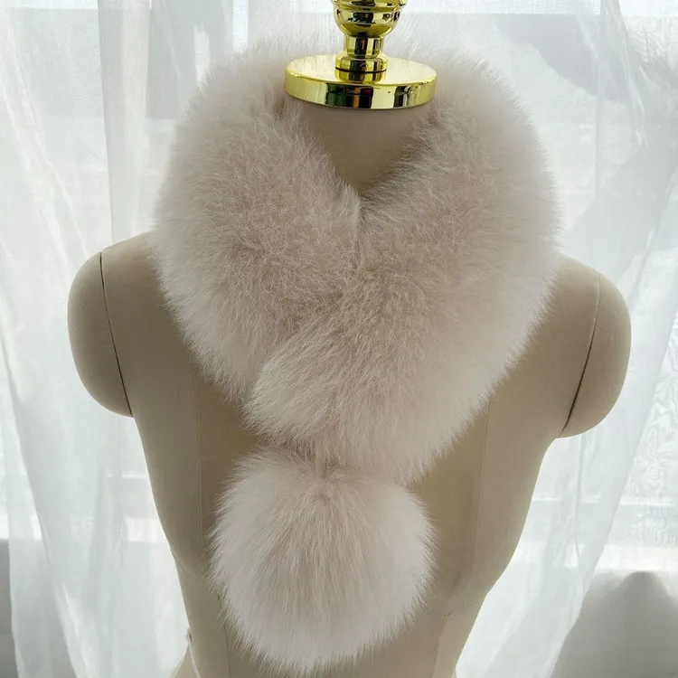 冬季狐狸毛围脖围巾皮草保暖百搭毛领子女真毛狐狸围脖新款