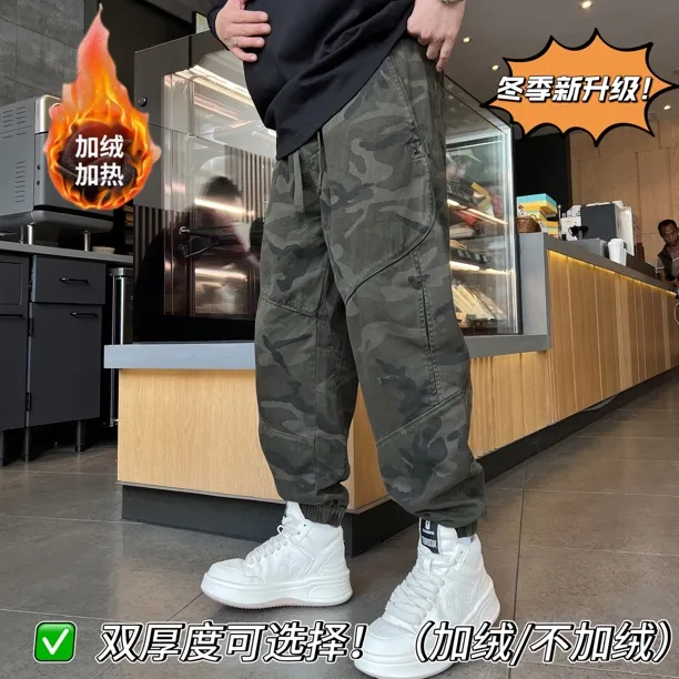 DB 男装冬季潮牌束脚美式工装裤街头男士纯棉休闲裤宽松百搭-593