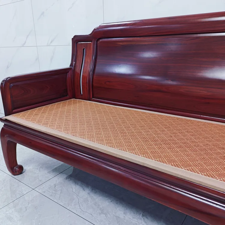 加厚凉席沙发垫夏季凉感坐垫防滑实木冰丝藤海绵长椅四季通用透气