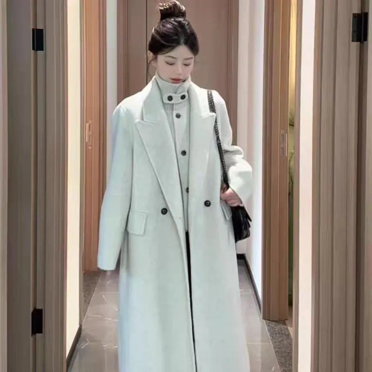 【波拉米拉专属】赫本风针织领两件套毛呢外套BQYG250725037