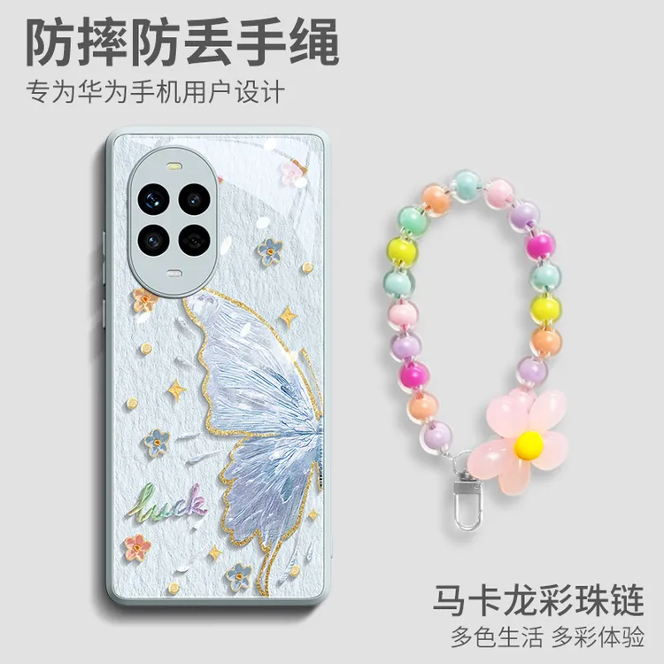 油画半边蝴蝶适用华为nova13pro手机壳nova13奢华美丽防摔保护套