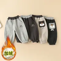 儿童加绒裤子薄绒新款2025爆款秋季宝宝秋天一体绒男童束脚裤童装