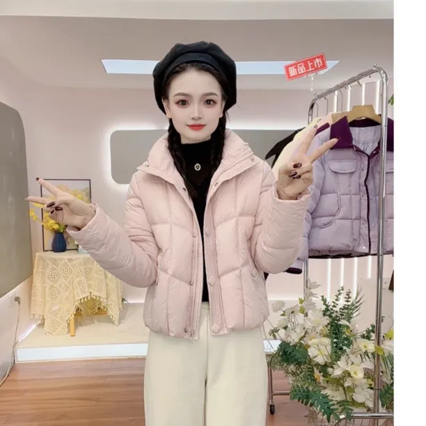 维斯优品冬季新款石墨烯云绒短款保暖显瘦百搭时尚棉服外套修身