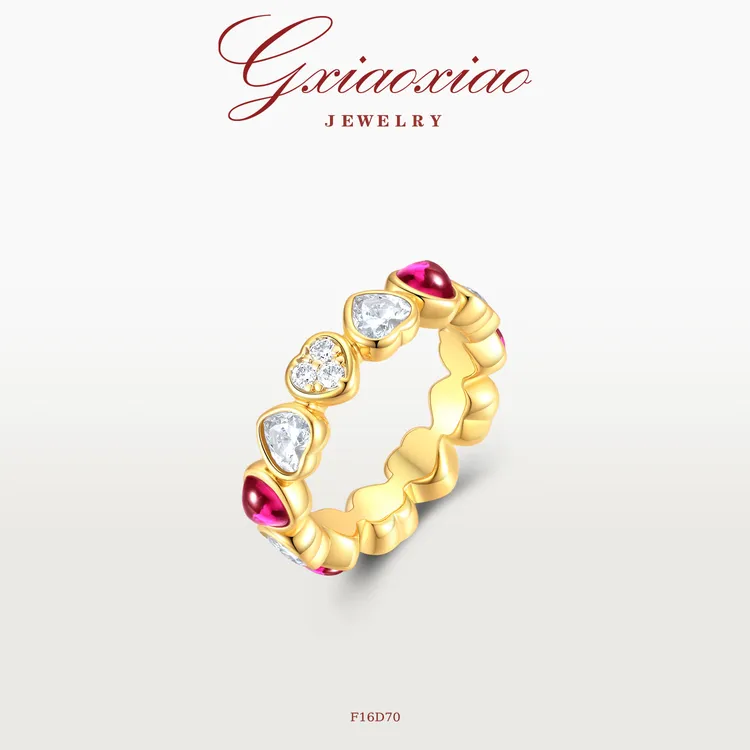 G XIAOXIAO 镀K金【恋心】时尚气质轻奢高级百搭爱心戒指 F16D70