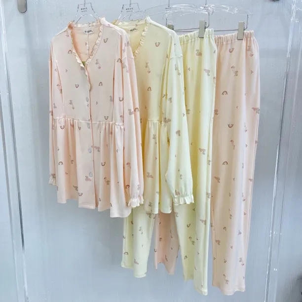 1815V领新疆长绒棉孕妇睡衣纯棉产后哺乳月子服透气喂奶家居服套