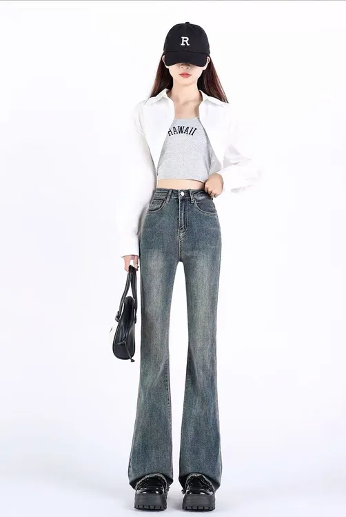 高腰薄款牛仔裤2025直筒裤子，部分瑕疵介意勿拍，拍下默认已知穿搭