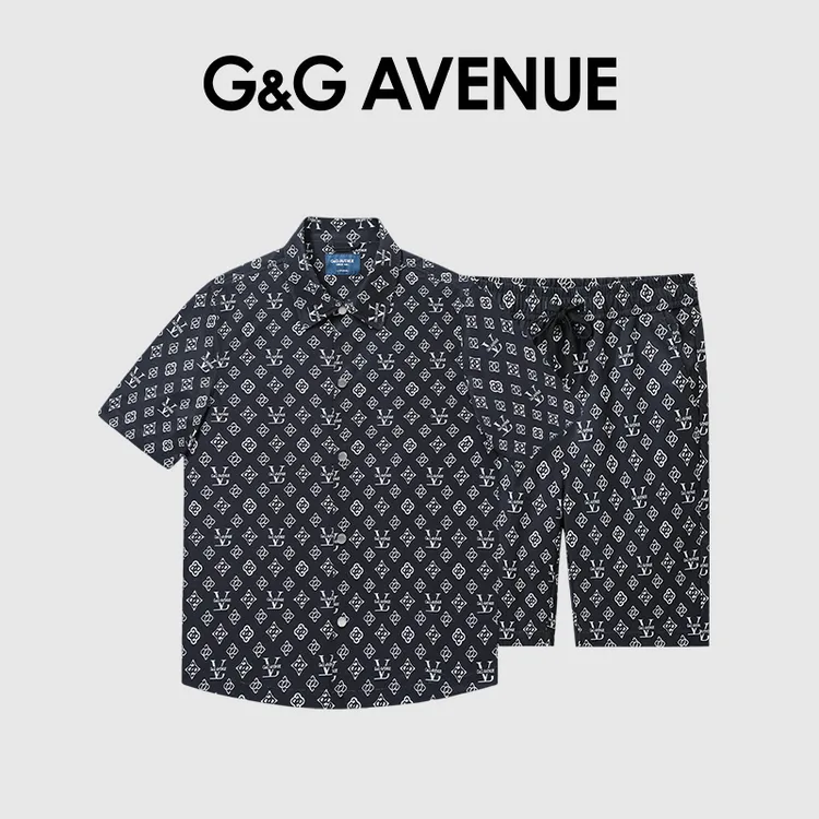 法国G&G AVENUE轻奢潮牌时尚套装男夏季宽松两件套-GTZ2511086