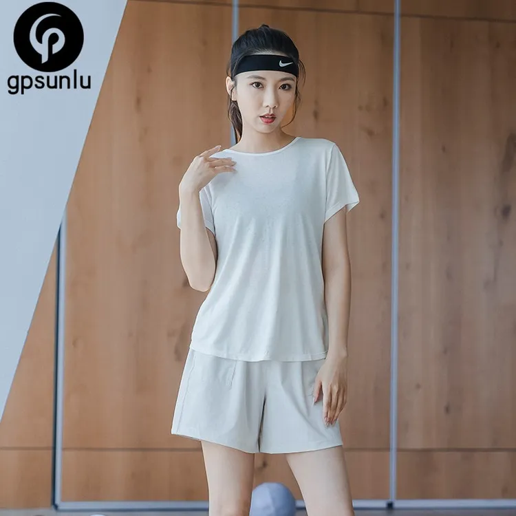 速干运动套装女夏休闲训练健身短袖高级感宽松瑜伽服T恤薄款上衣