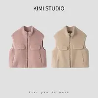 AW25591  皮毛一体双兜拉链马甲