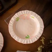 少女心餐盘花影系列8.5英寸水果盘沙拉盘草唱盘花边盘(2个装)