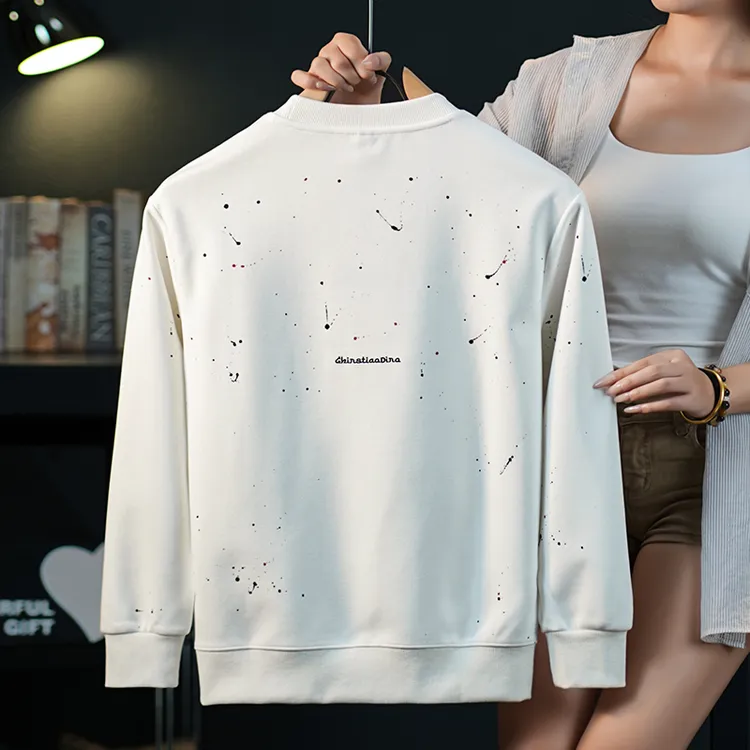 潮流泼墨长袖卫衣秋季新款高级感大码卫衣男款爆款2025新款