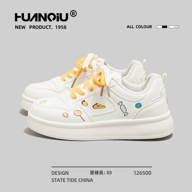 环球可爱奶乎乎高颜值百搭小白鞋女款2026新款时尚潮休闲板鞋K976