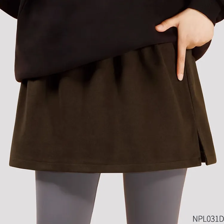 秋冬季毛呢屁帘女高级感卫衣鲨鱼裤遮屁股叠穿下摆短裙大码半身裙