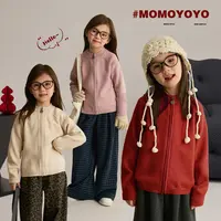 【书签】女童圆领开衫毛衣秋装拉链保暖亲子装针织上衣8809D