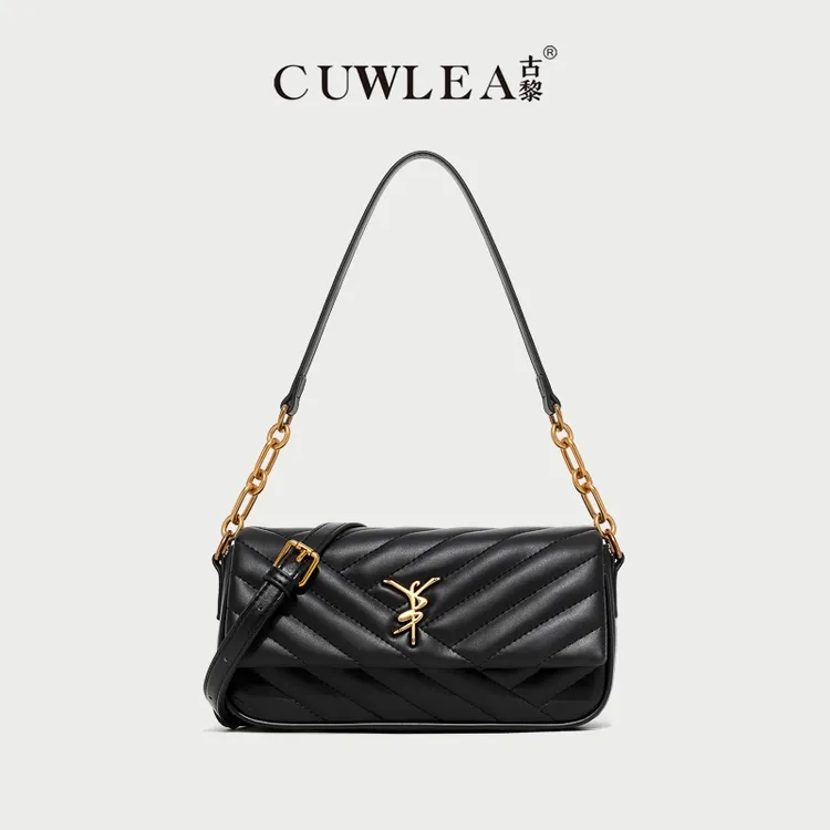 【CUWLEA/古黎】2025年时尚女包绣线百搭单肩斜挎包GL-6266送礼盒