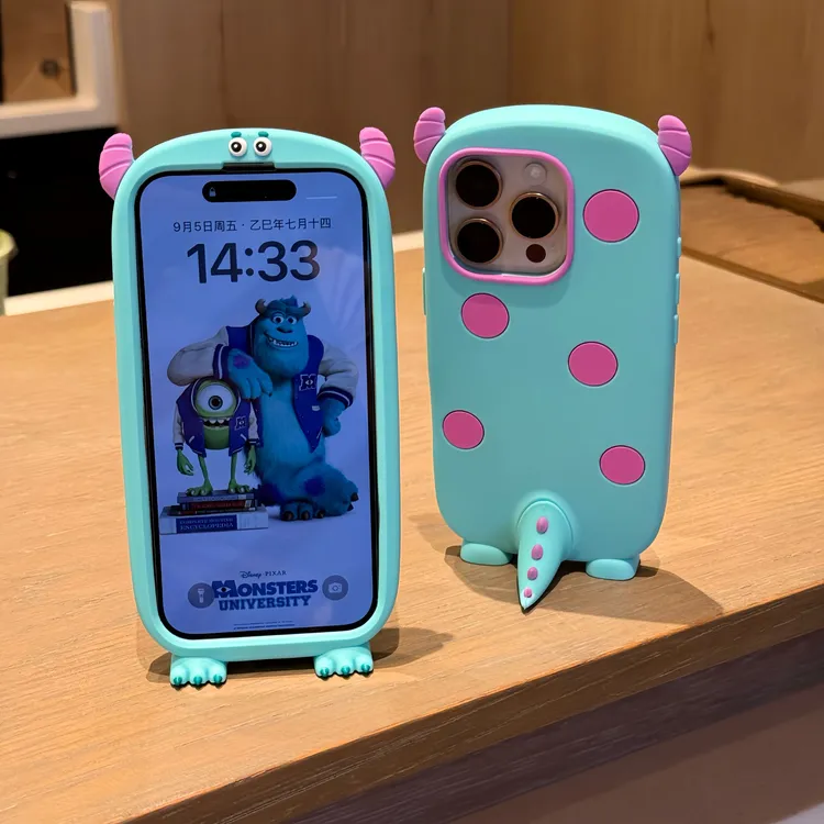 立体硅胶毛怪适用苹果16promax手机壳iPhone15/14立体硅胶13/12套