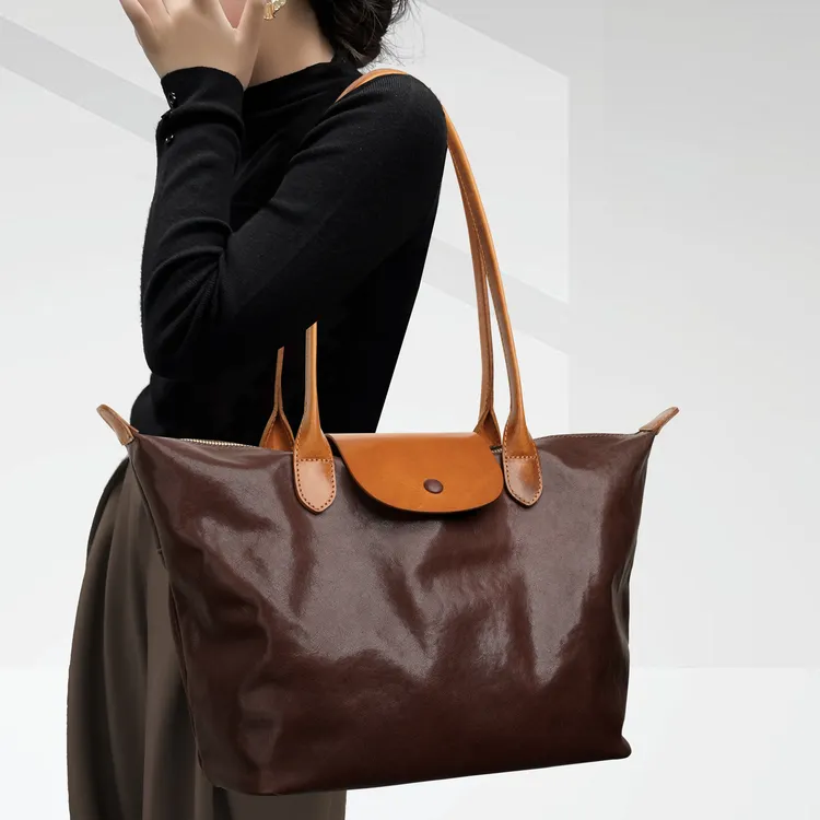 CCAMO韩版真牛皮女包大容量包包高级感百搭单肩包时尚女士通勤包