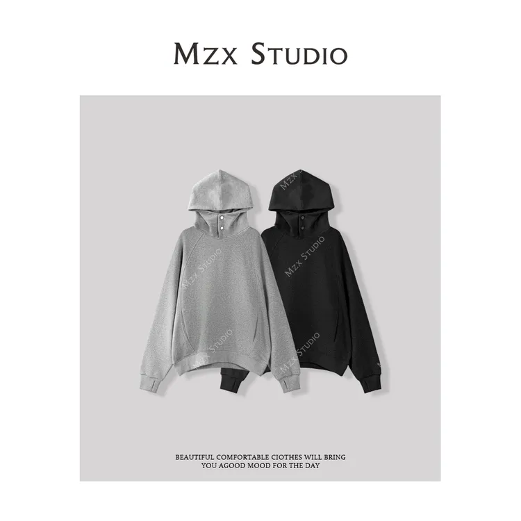 MZX  立领扣子蝙蝠袖扣指外套SY6956-W