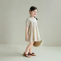 utouto大耳象女童碎花连衣裙2025夏季新款纯棉泡泡袖裙子2403788