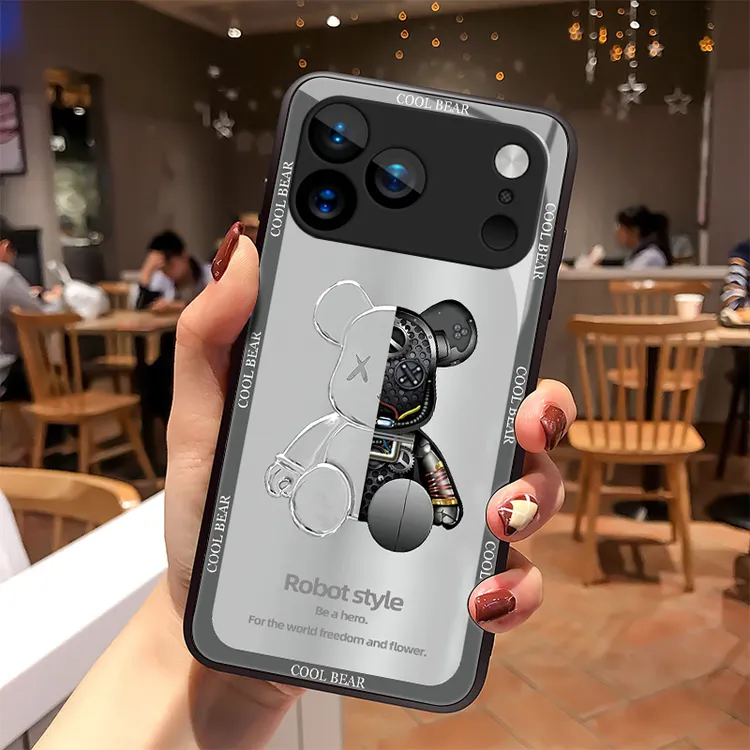 机械小熊适用苹果17ProMax手机壳苹果17Air玻璃壳iPhone17pro高级