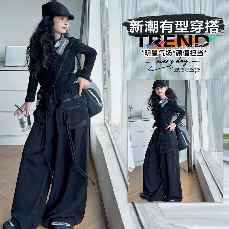女童秋装2025新款中大童韩版洋气百搭休闲小宝宝儿童装女孩春秋季