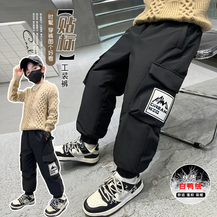 巴拉巴拉男孩女孩男童白鸭羽绒裤休闲保暖冬季新款时尚中大童束脚