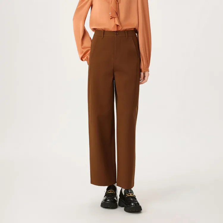 GIRDEAR/哥弟冬日琥珀系百搭显瘦高级感休闲通勤直筒裤119531