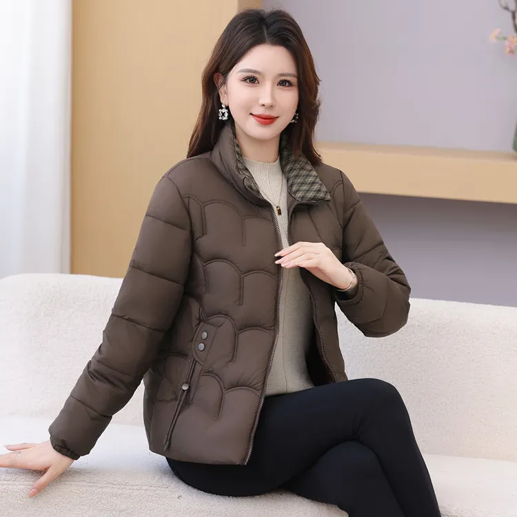 短款大码棉服2025新款冬季洋气时尚棉袄加厚保暖妈妈棉衣外套