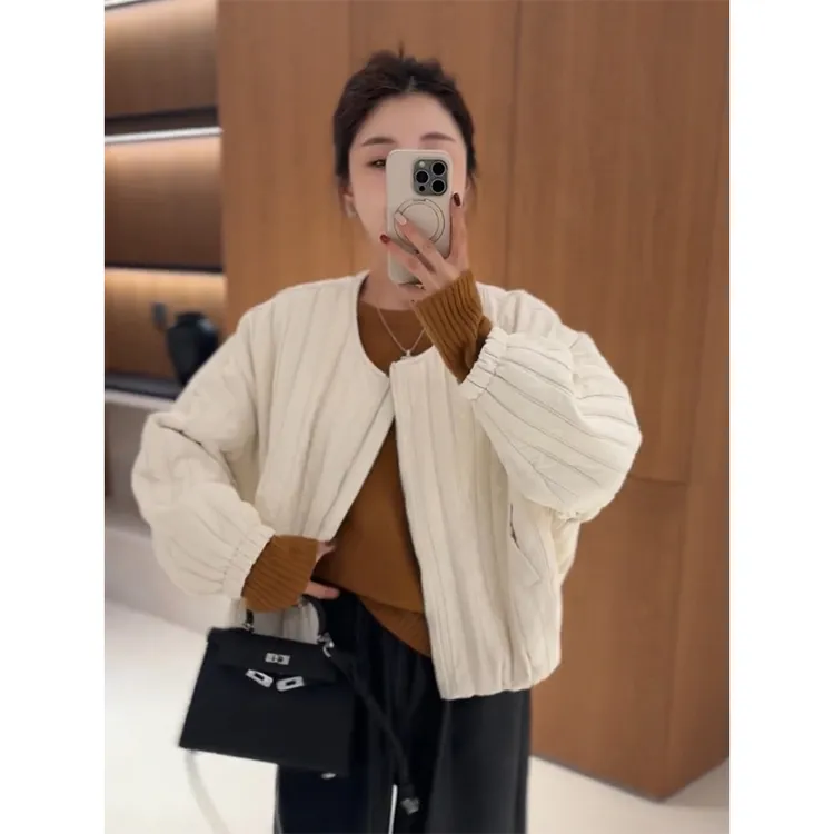 欧货薄款棉衣棉服女短款小个子休闲宽松秋冬夹棉棒球服夹克衫上衣