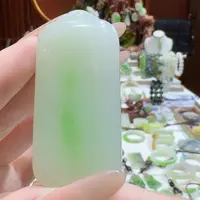 和田玉（翠青玉）未镶嵌挂件翠青无事牌