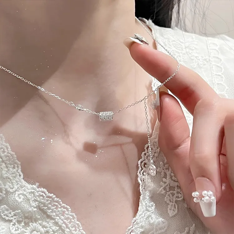 非金属陶瓷吊坠 蛮腰项链女设计感小众轻奢气质感锁骨链颈