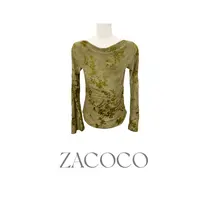 【ZACOCO】痞帅炸街老钱网红洋气知性风独特漂亮植绒修身上衣长袖