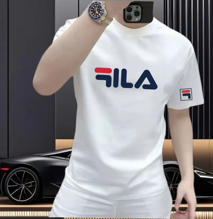 2025夏季新款时尚潮流印花男士休闲百搭修身圆领纯棉短袖t恤上衣