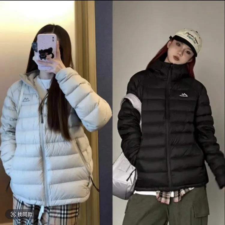 【505】2025年新款排骨绒棉服女短款轻薄加厚休闲连帽款