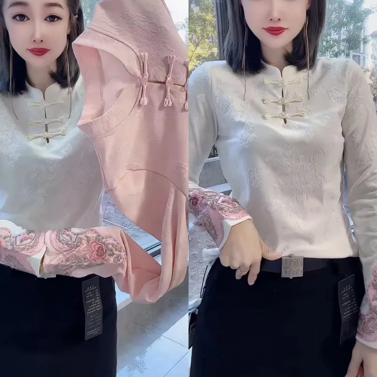 休闲风常规款设计师时尚国风打底衫