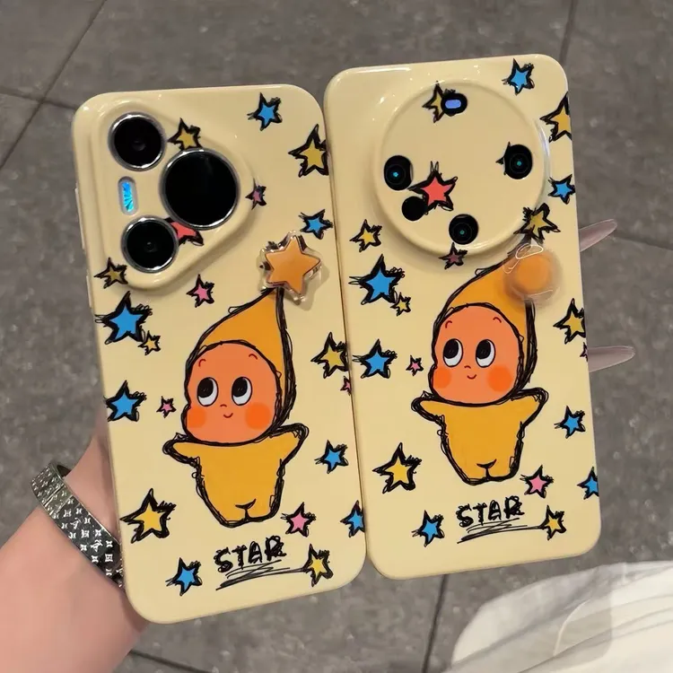 旋转星星人适用苹果16/17promax手机壳华为p50oppo小米14vivo套11
