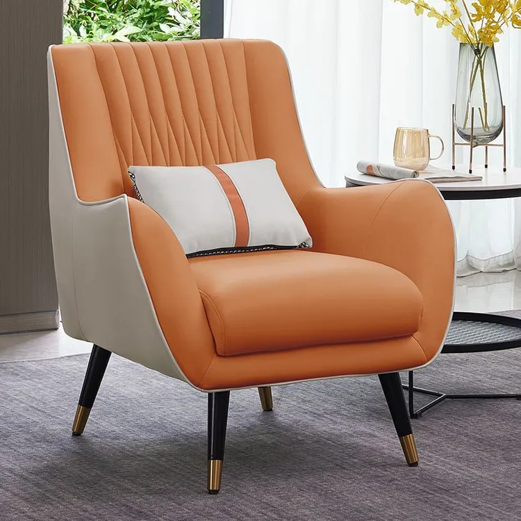 轻奢单人沙发北欧简约家用小客厅酒店洽谈休闲接待懒人组合老虎椅