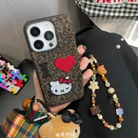 豹纹爱心刺绣眨眼猫咪适用苹果iPhone17promax16/15/14防摔手机壳