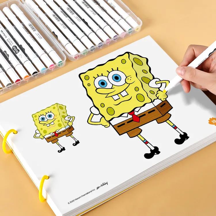 海绵宝宝涂色本幼儿园3到6岁儿童男女孩绘画涂鸦填色画画本涂色书