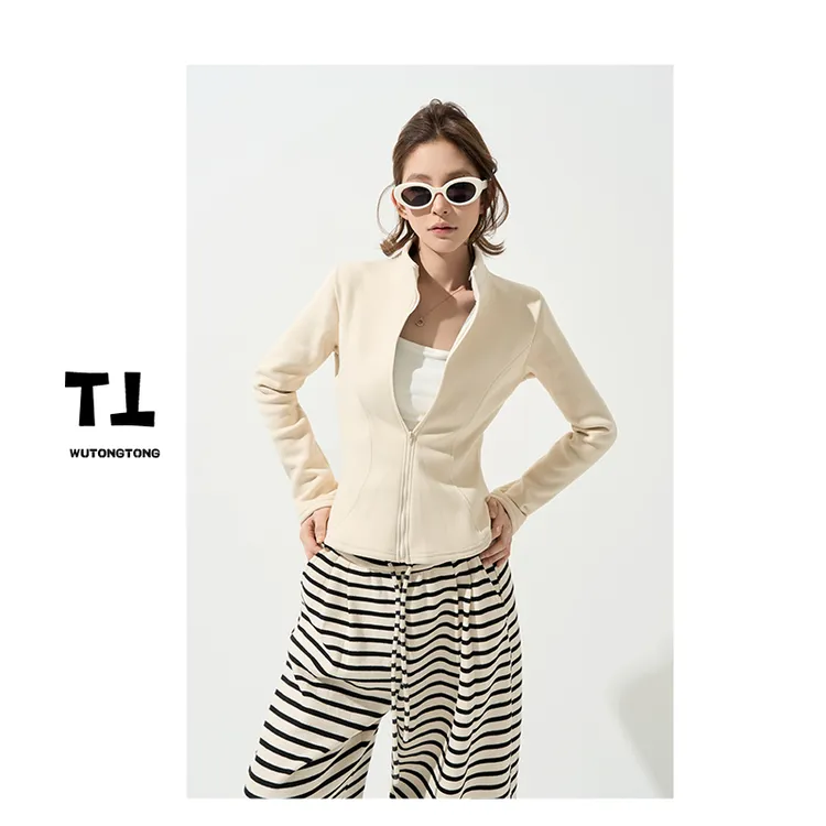 10/19【焦糖画廊】秋季新款加绒长袖开衫T恤女百搭打底衫上衣62841