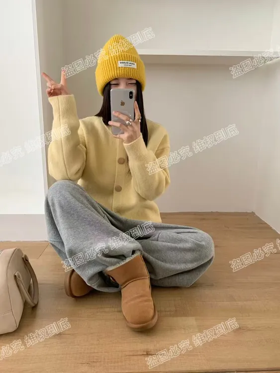 【原版正版高克重750克】大金扣韩系百搭高密度软糯针织开衫