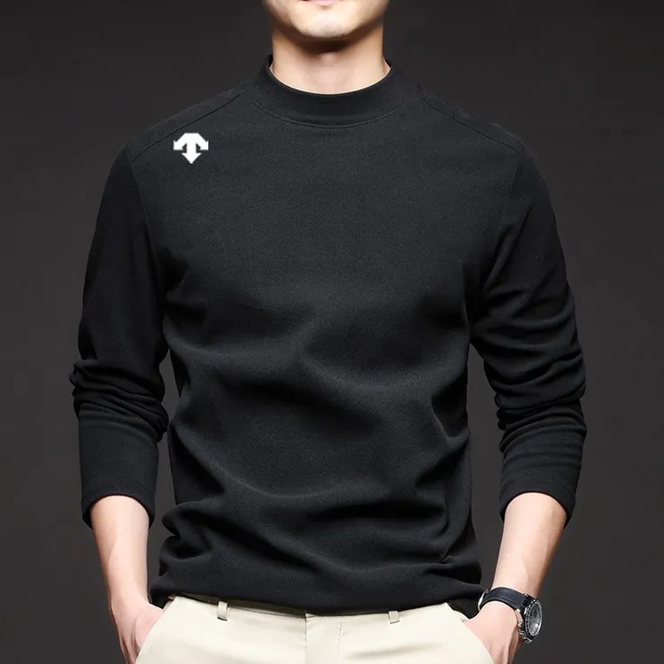 奥特莱斯撤柜丨秋冬新款迪家男士德绒半高领T恤时尚运动打底上衣