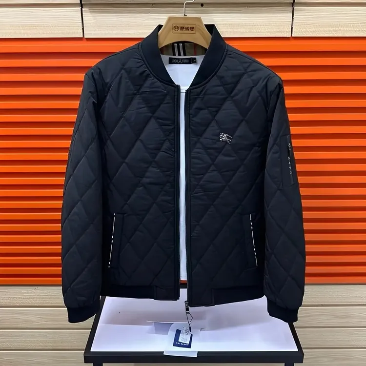 秋冬男士时尚简约休闲百搭棒球领棉服夹克加厚外套高端欧货休闲