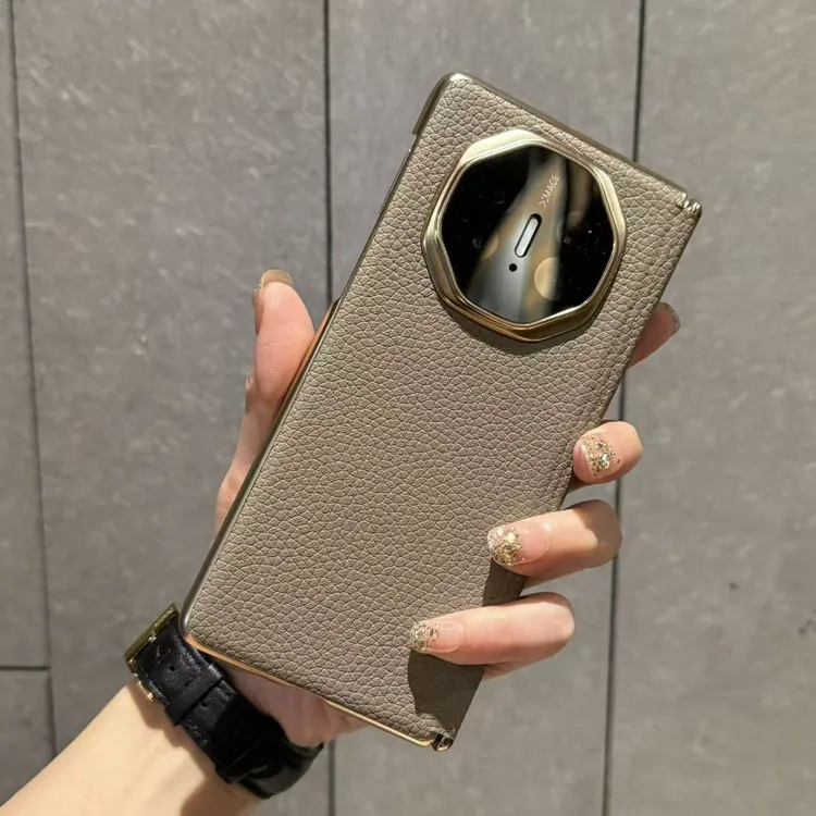 适用于华为MateX6折叠屏手机壳x5双中轴大象灰真皮保护套磁吸新款