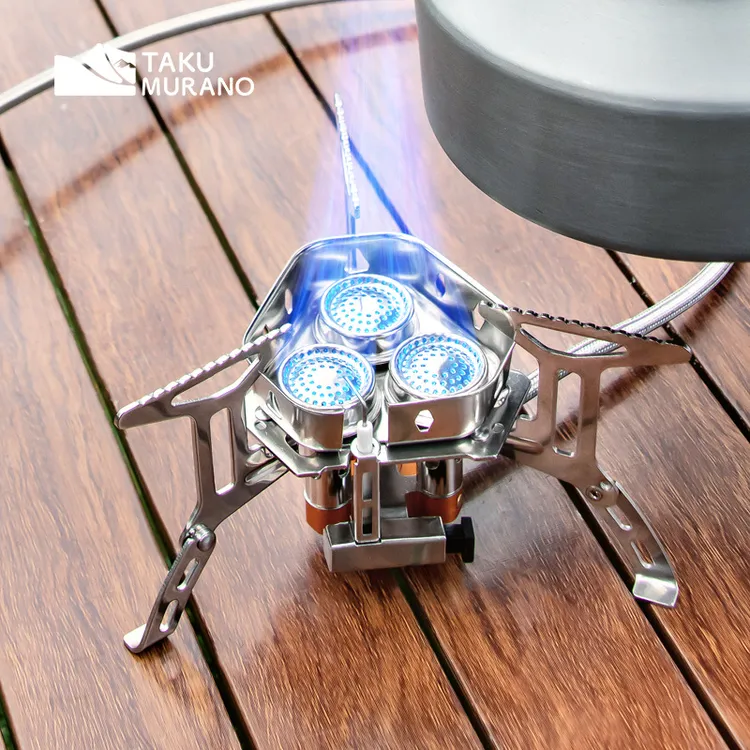 卡式炉户外便携式瓦斯防风猛火三头炉头折叠烧水煮茶燃气灶