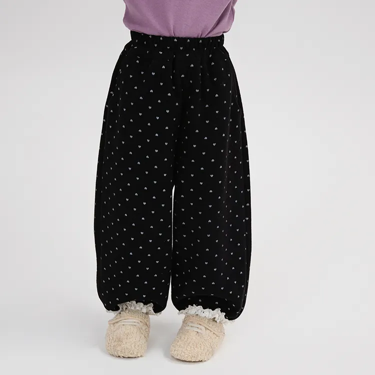 丸子十【现货】儿童韩系百搭花边加绒收脚裤（冬款）WZJ-26501